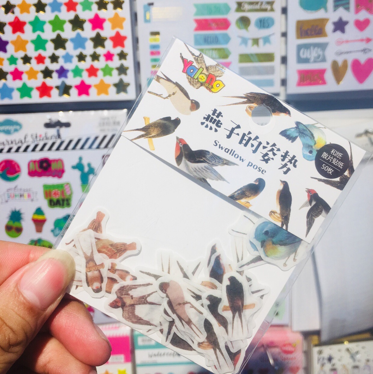 And paper sheet stickers 50 hand - tent flat sticker swallow posture