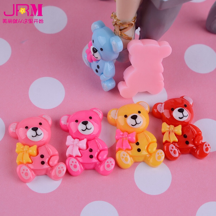 Jingrimei Korean version of headdress accessories Bear resin material hair accessories mobile phone box diy handcraft jewelry wholesale thumbnail