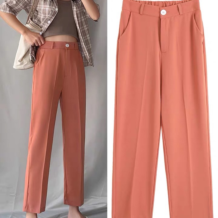 Haren trousers women's autumn high waist trousers loose slim versatile 2020 new casual trousers radish trousers nine minutes trousers
