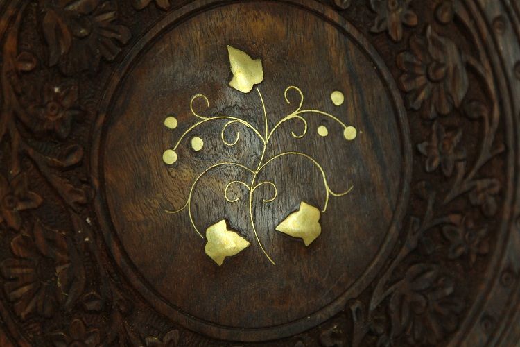 菩提木圆托盘2 中白底实物图