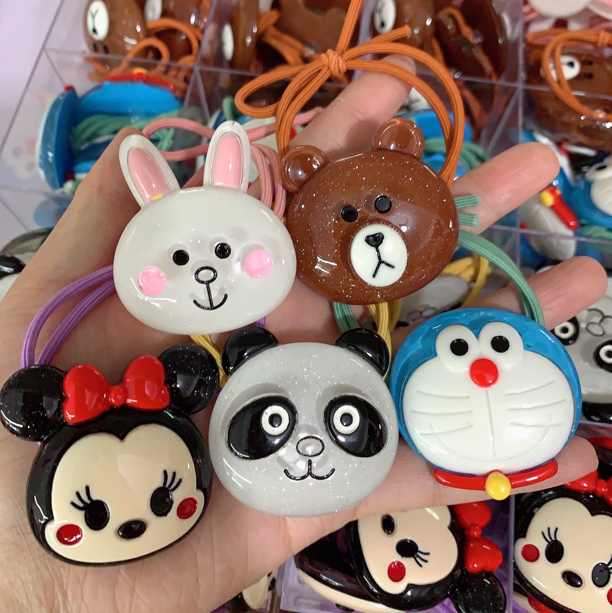 Zitong Accessories Cartoon Cute Hair Accessories Hair Rope Cute Girl Korean Version Sweet Temperament Simple Fresh Hair Hair Rope Leather Band Cartoon Pearl Hair Accessories Hair Rope