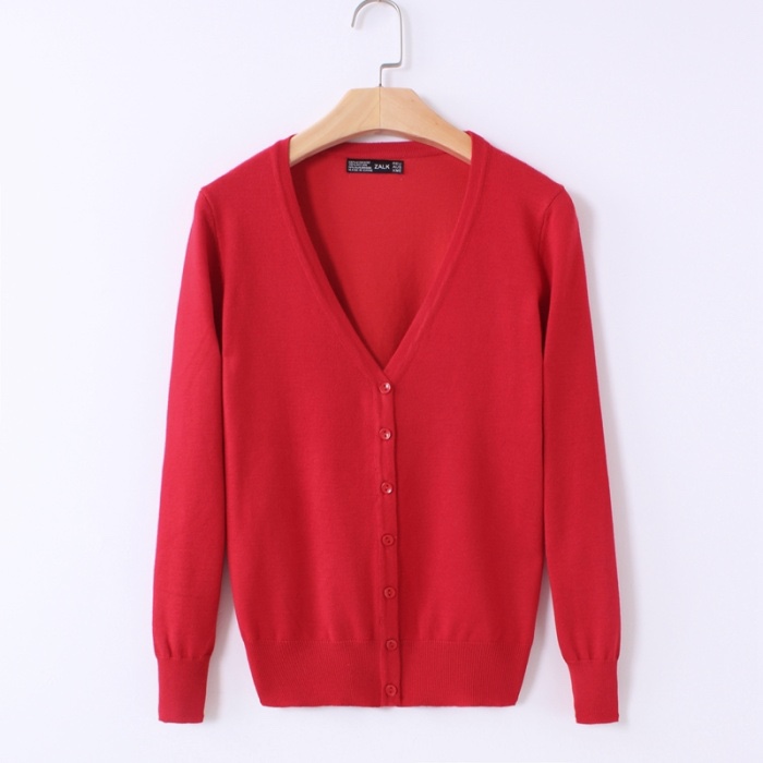 New women's line thin long sleeve V-neck 1 thumbnail