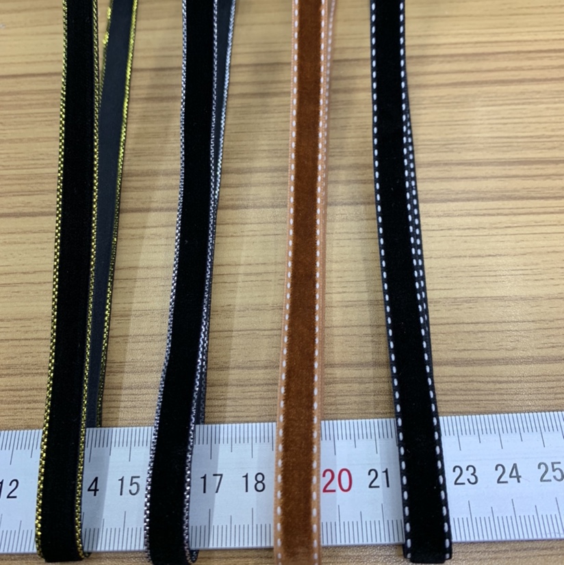 厂家现货1cm跳线绒带 跳点丝带绒 尼龙跳线植绒带织带 韩国绒带