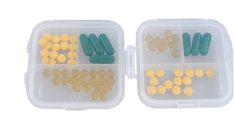 Travel portable 6-compartment sealed medicine box, small accessory plastic storage box, double-layer medicine classification box, gift box wholesale detail image 4