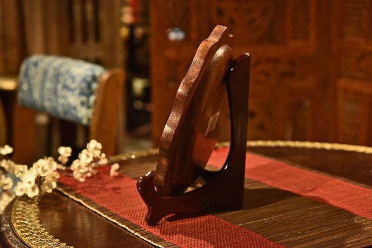 菩提木波浪边圆托盘 大产品图