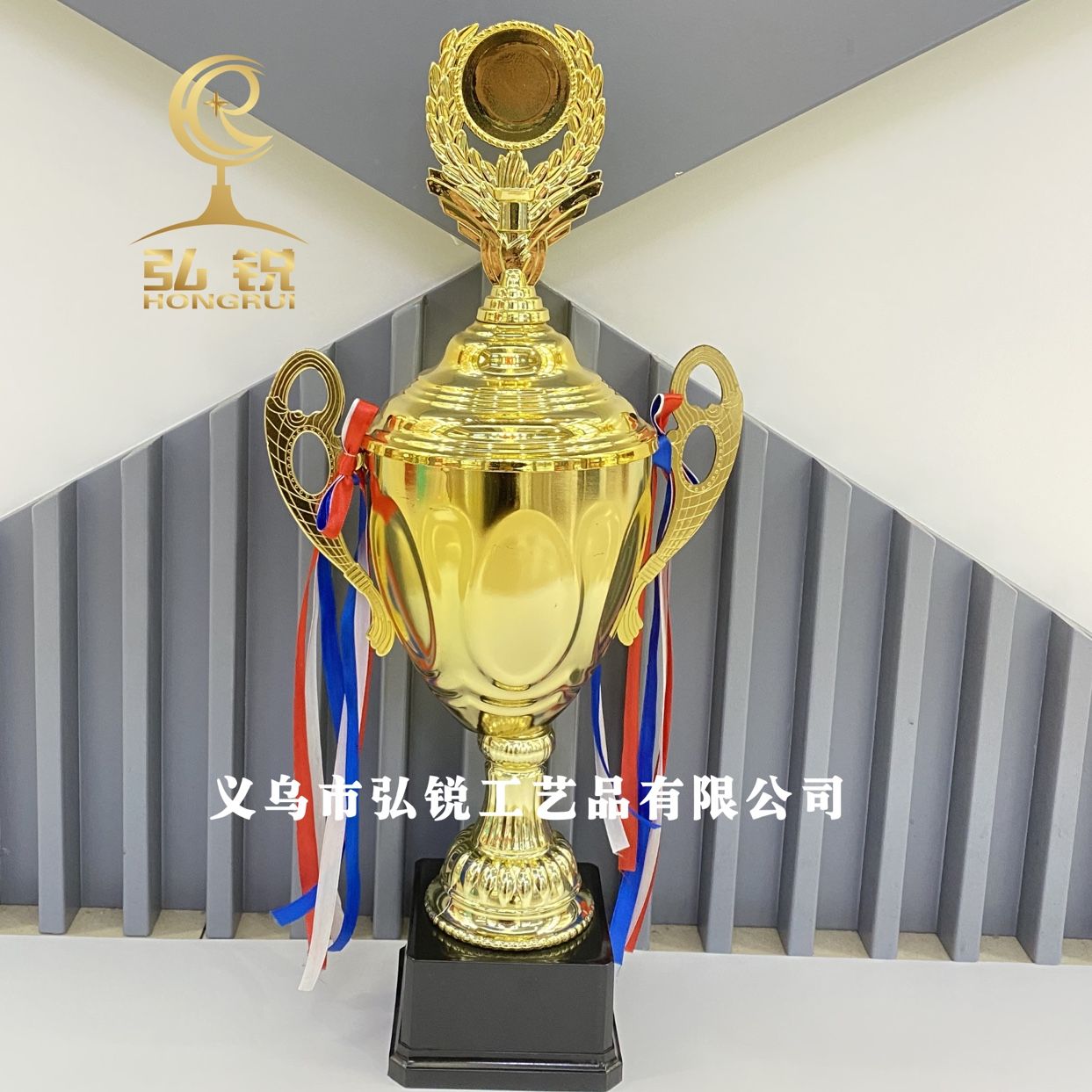 HR-855C金属奖杯12*42CM运动体操竞技比赛奖励奖品可定制logo详情图1