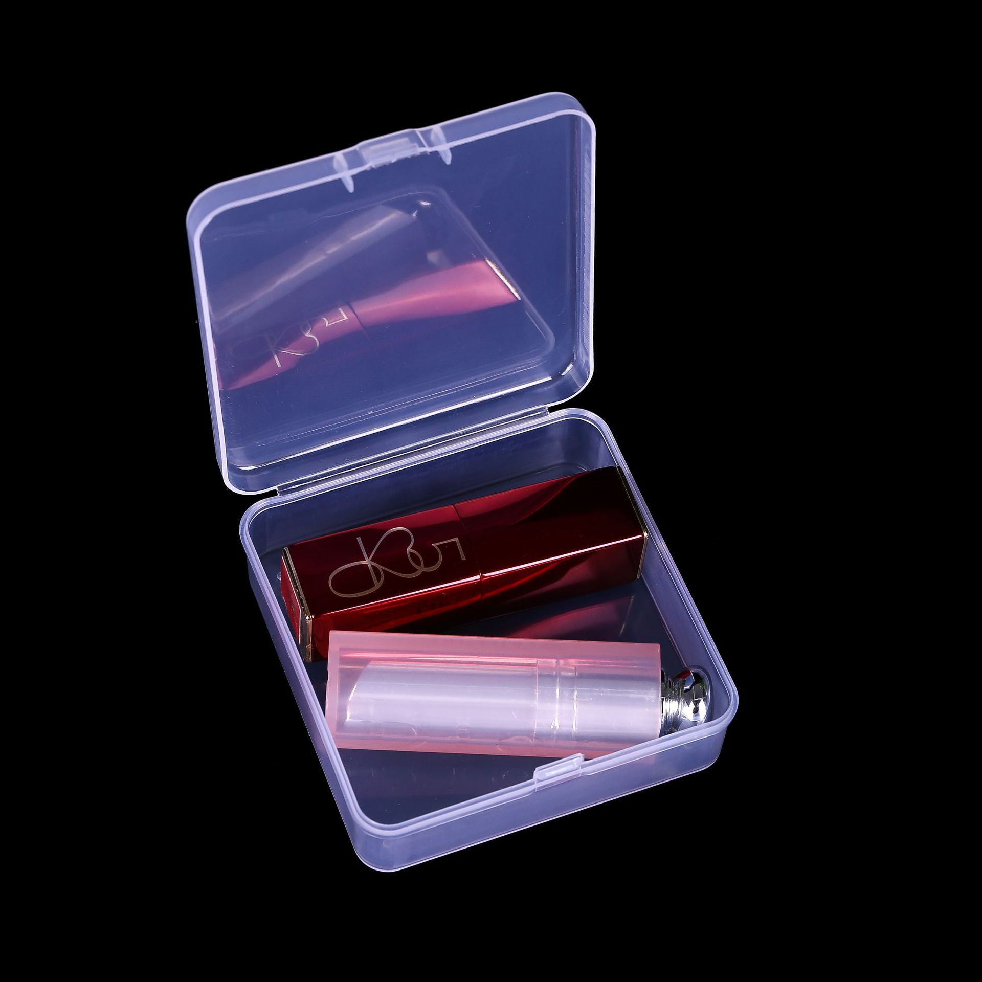 Square PP plastic box, small accessory box, 5 cm one-piece flip-top earplug box, storage box, parts packaging box