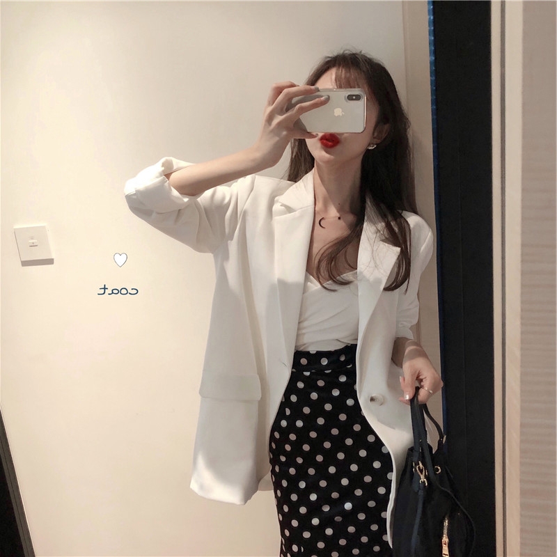 春夏季小清新森女系冷淡风女装高级感轻熟可盐可甜西装两件套装女产品图