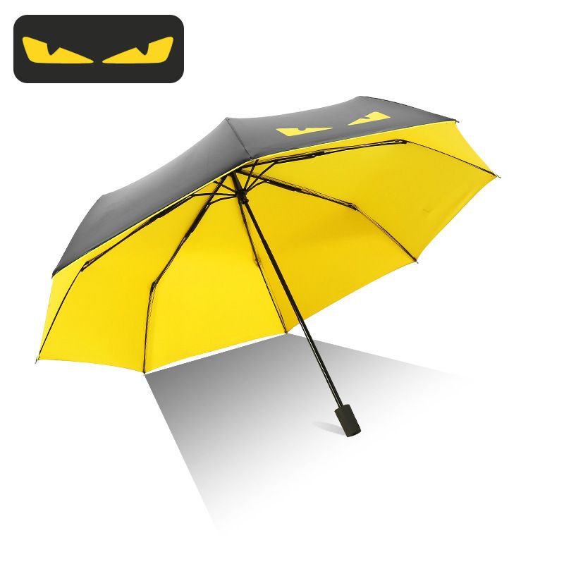 创意小恶魔晴雨伞 黑胶防晒折叠三折学生遮阳伞便携遮阳太阳伞女详情图3