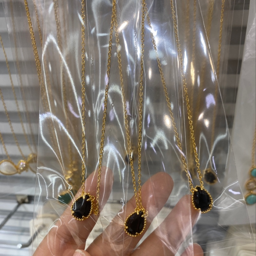 Zircon necklace with color retention electroplating 5A zircon, simple and fashionable big brand style