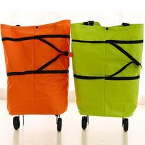 Hot spot Supply Shopping cart portable pull lever shopping cart folding dual use tug bag with wheels