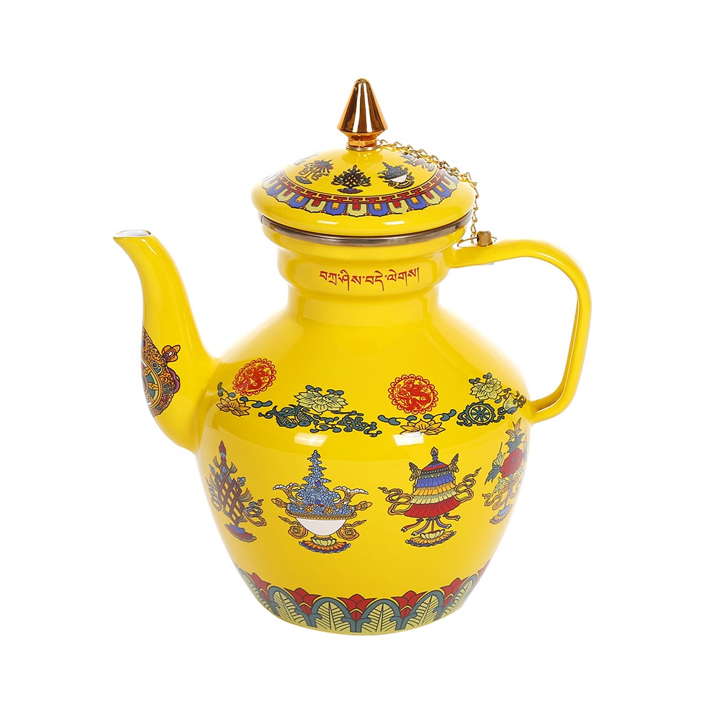 3L yellow lucky eight treasure map, enamel butter pot thumbnail