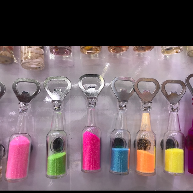 Zhehui Craft Bottle Shape refrigerator Sticker Glitter sequined bottle Practical bottle opener Screwdriver Bar Fun decoration Refrigerator Decoration Interchangeable Sticker Advertising promotion event gift Zhehui Craft 01