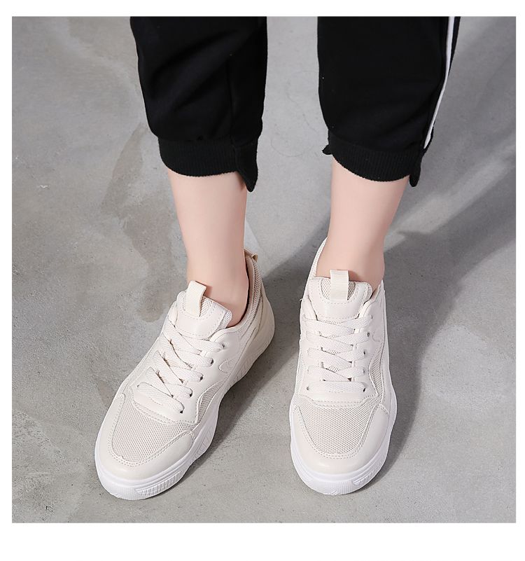 2020 Summer new high-quality breathable white sneakers, women's shoes, trendy shoes, casual running show, coconut shoes detail image 14