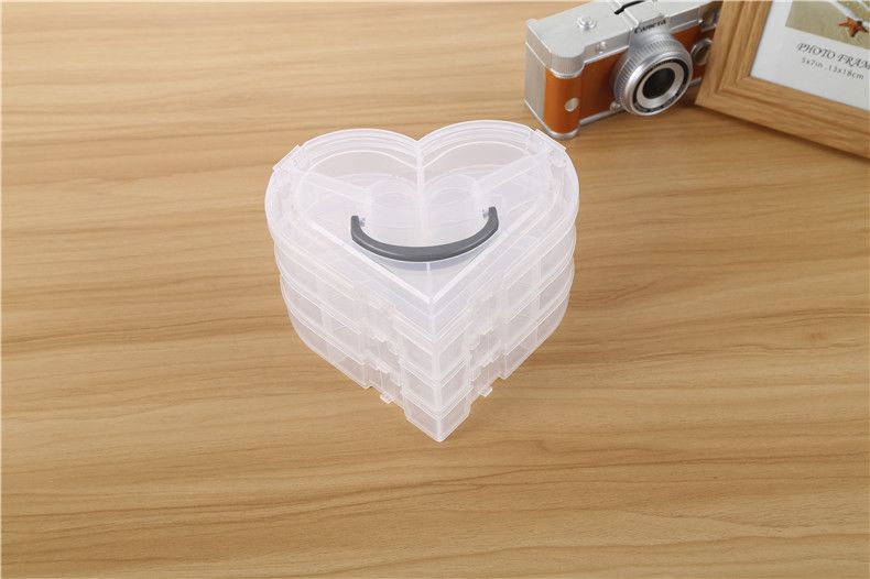 Love three-layer multi-compartment hand-held rubber band hairpin storage box, desktop organization box, fixed compartment parts and accessories box detail image 2