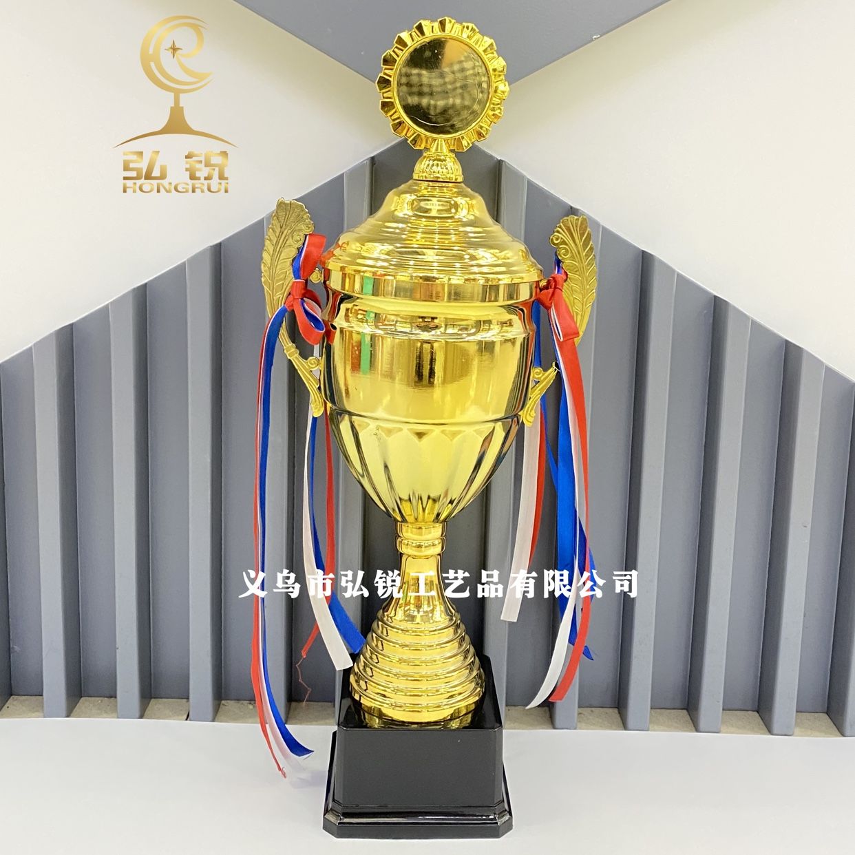 HR-857B Metal Trophy, 12*43CM, can be customized for various sports competitions, annual meetings, and award ceremonies detail image 2