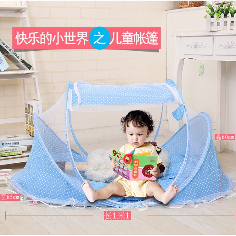 婴儿宝宝蚊帐三件套可折叠免安装儿童蚊帐外贸跨境热款厂家直销详情2