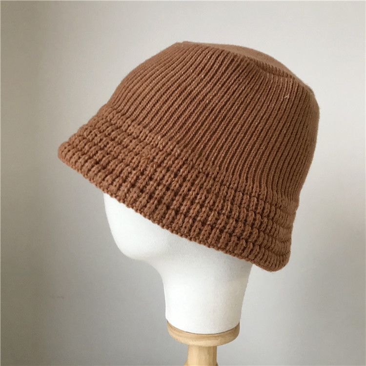 Autumn And Winter New Thickened Knitted Wool Bucket Hat Abstinence Small Fisherman Hat Day Bell Basin Hat Women's Hat Specification drawing