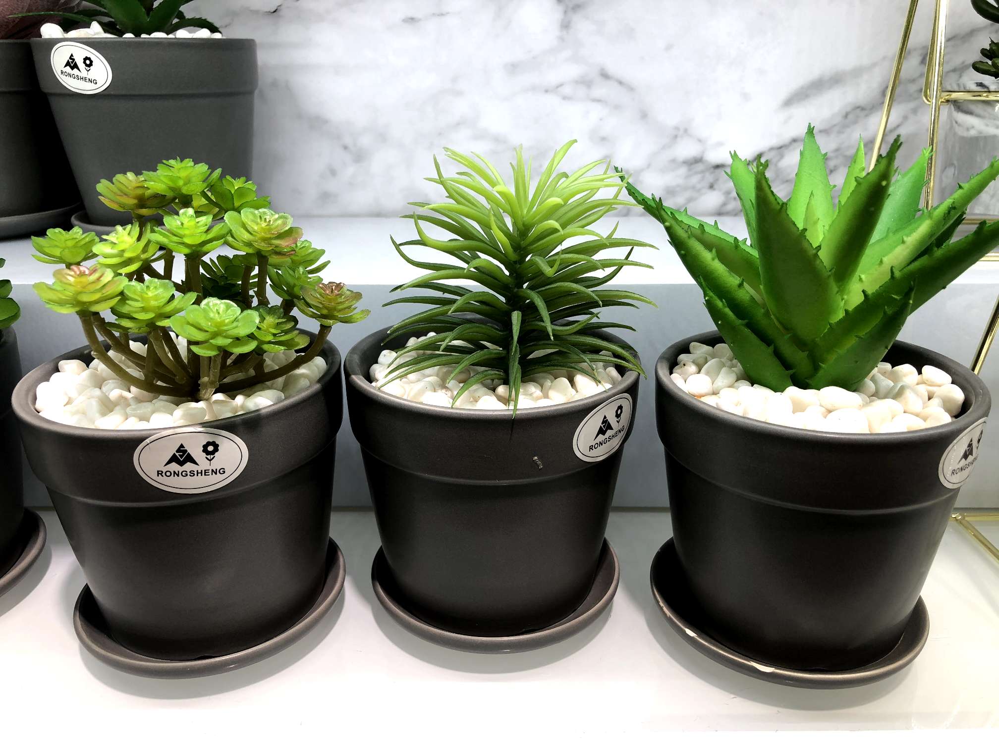 Ceramic simulation succulent plant potted bonsai undefined