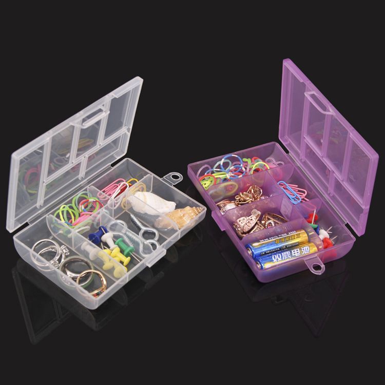 New PP transparent 6-compartment covered classification and organization box desktop organization and storage box Specification image