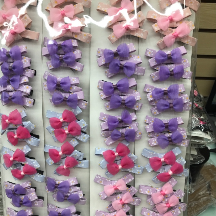 Korean version of fashionable cloth bow cross floret bow pair clip