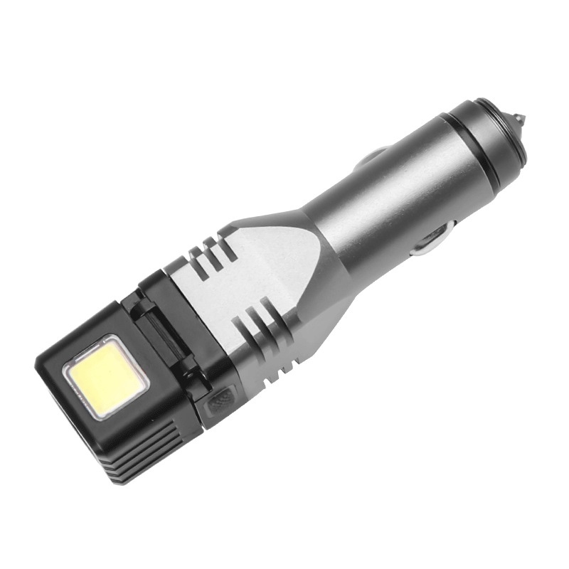 Cross-Border Xpg+Cob Flashlight Built-In Output Foldable Car Rechargeable Flashlight With Magnet And Safety Hammer full figure
