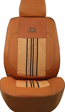 Leather and machine-woven luxury universal car seat covers - coffee color