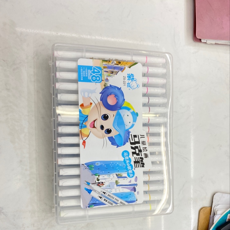 Purple Mouse Children's Drawing Zs-221 48 Color Marker Double Head Soft Pen Marker