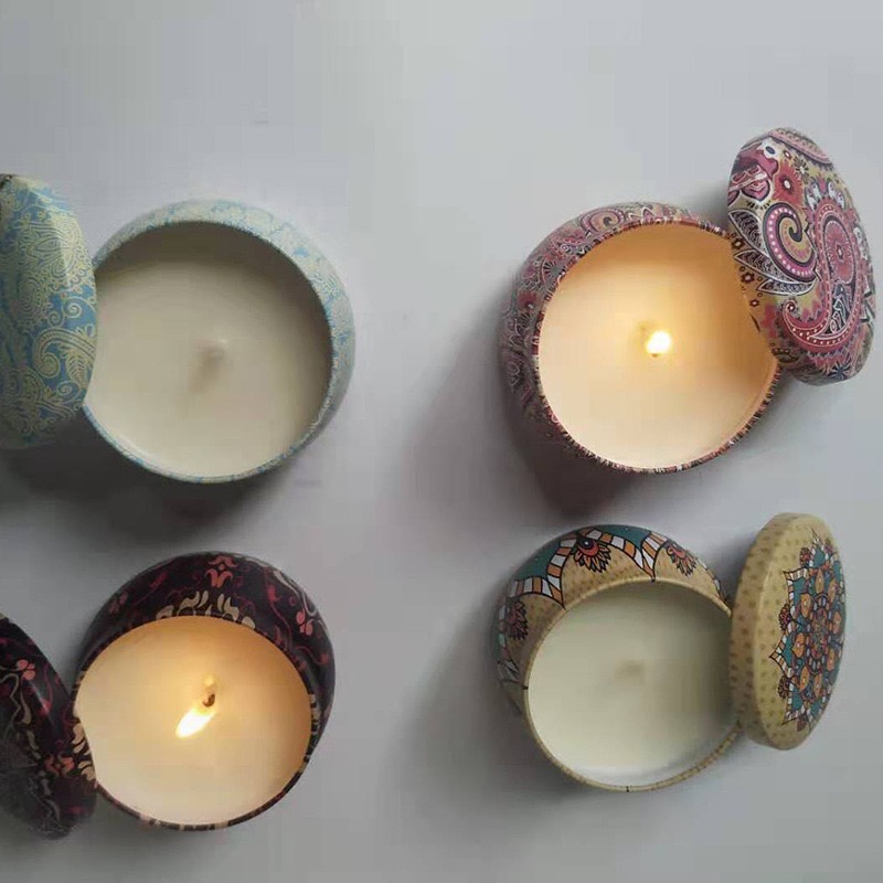 Retro tin aromatherapy candle SPA essential oil fragrance candle soybean wax fragrance products thumbnail