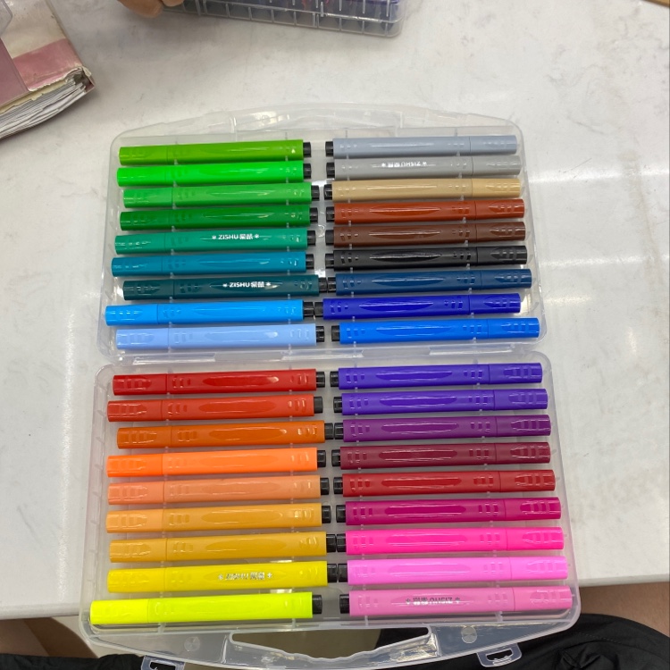 Purple Mouse Zs-204 Triangle Rod 36 Color Large Capacity Washable Watercolor Pen Specification drawing