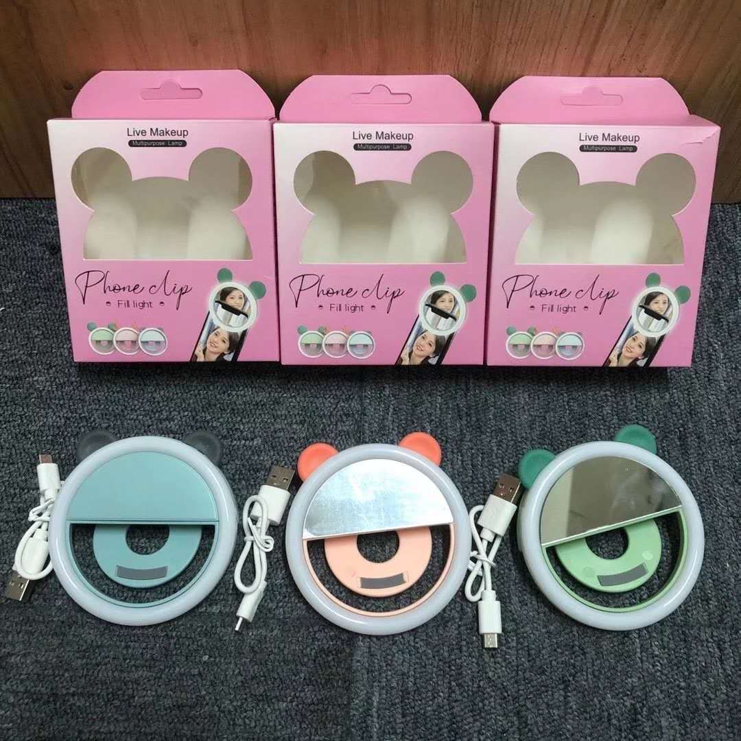 卡通手机补光灯夹 led美颜自拍闪光灯补光神器 充电USB新款灯夹详情图11