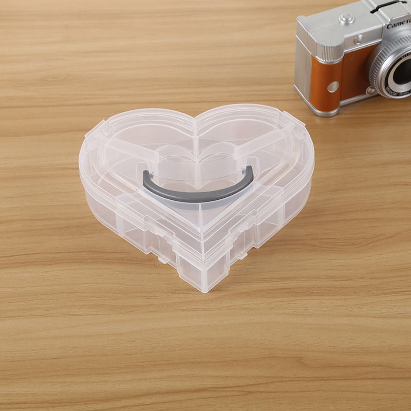 Love three-layer multi-compartment hand-held rubber band hairpin storage box, desktop organization box, fixed compartment parts and accessories box details Picture