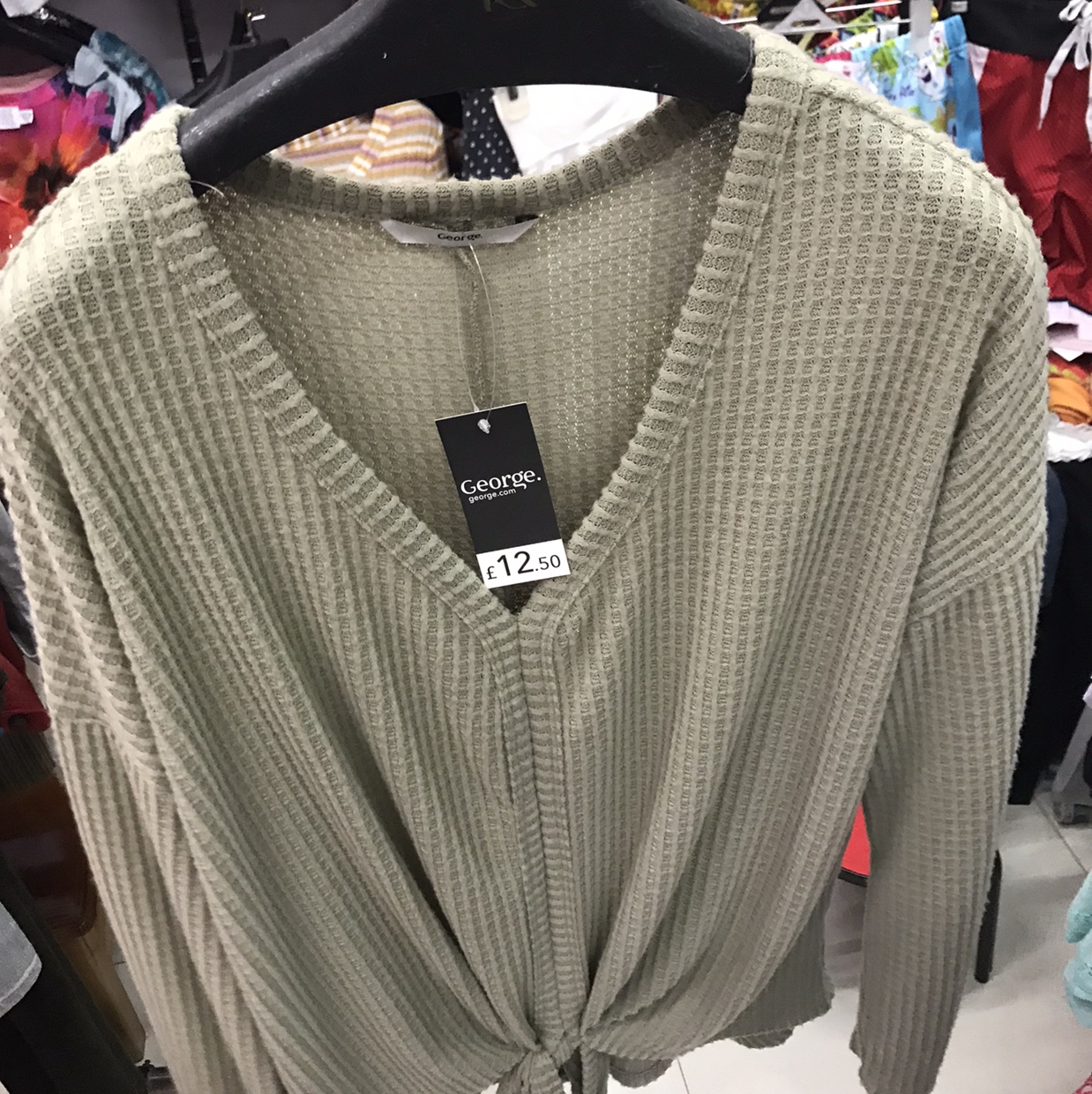 Women's green V-neck thumbnail