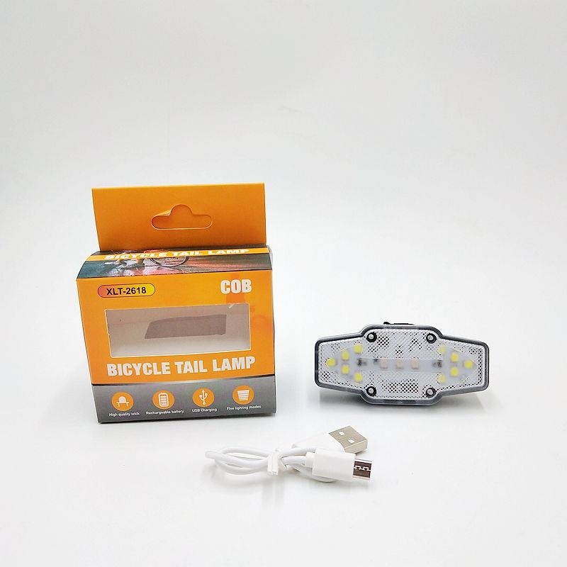 久根电筒 XLT-2618自行车充电后尾灯夜骑警示灯USB充电详情图1