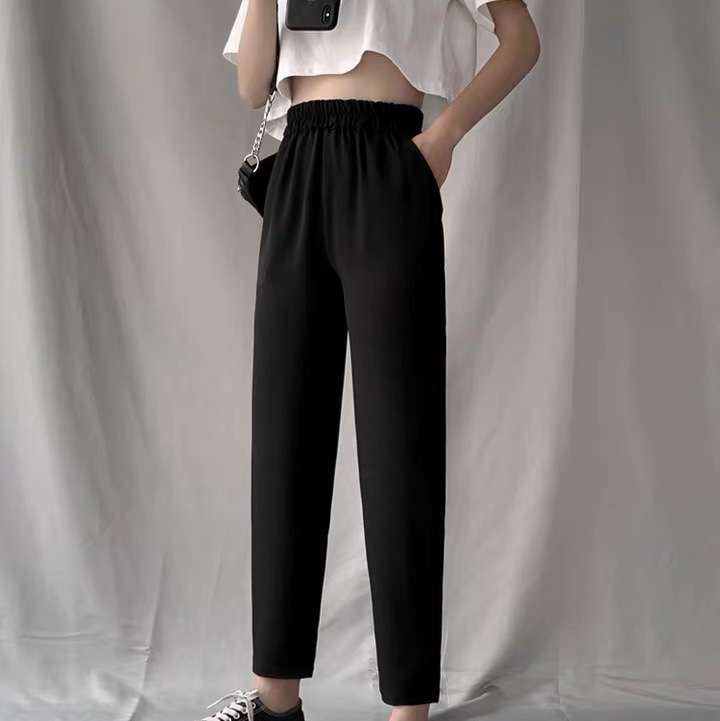 Haren trousers women's autumn high waist trousers loose slim versatile 2020 new casual trousers radish trousers nine minutes trousers 20