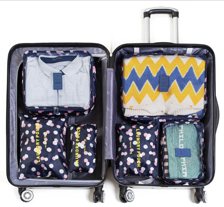 韩版旅行收纳包6件套 防水衣服整理包bags 旅行收纳袋 收纳六件套 花布六件套