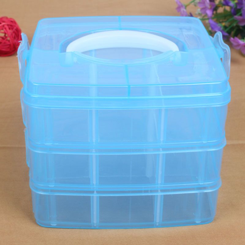 Small three-layer 18-compartment portable detachable storage box, hardware tool combination and organization box details Picture
