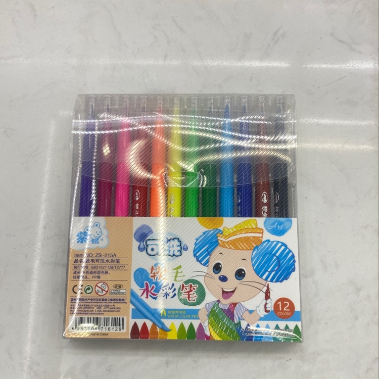 Purple Mouse Zs-215A 12 Color Soft Hair Washable Watercolor Pen details Picture