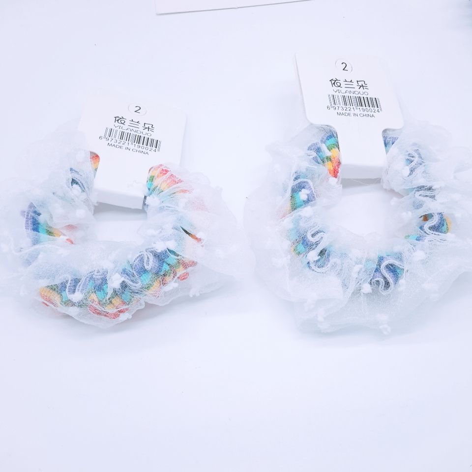 Fairy rainbow headband Mori tie scrunchie super fairy headwear South Korean net red girl face every match out large colon scrunchie full figure