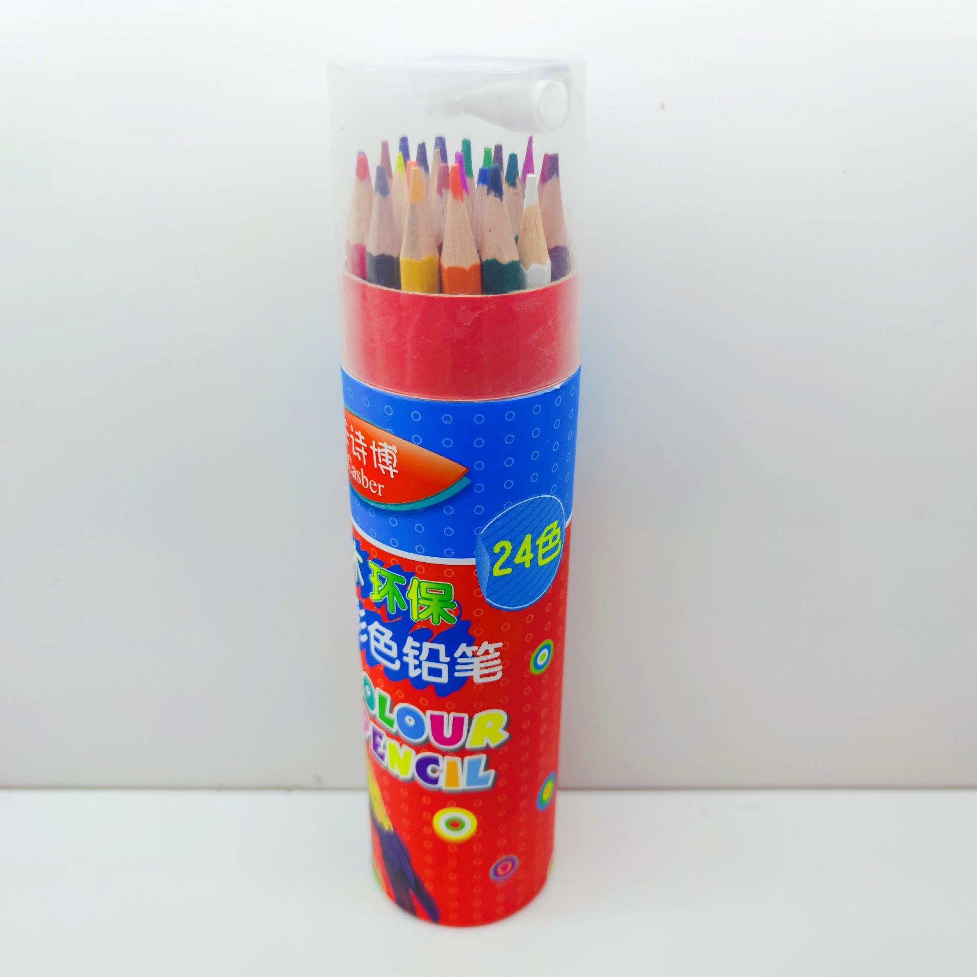 Color pencil Drawing pencil 24 Color Color pencil Red bucket kindergarten doodle coloring pen