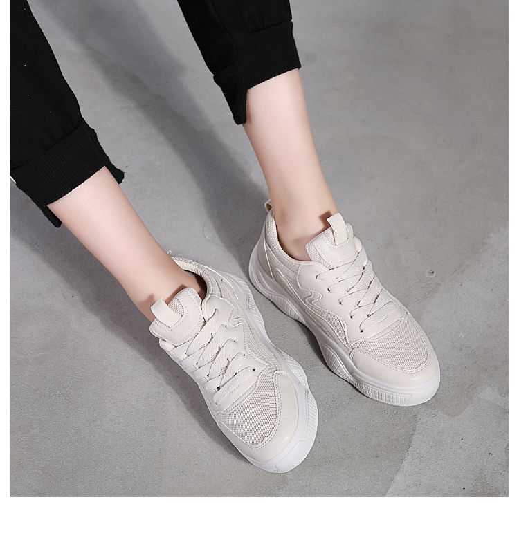 2020 Summer new high-quality breathable white sneakers, women's shoes, trendy shoes, casual running show, coconut shoes detail image 16