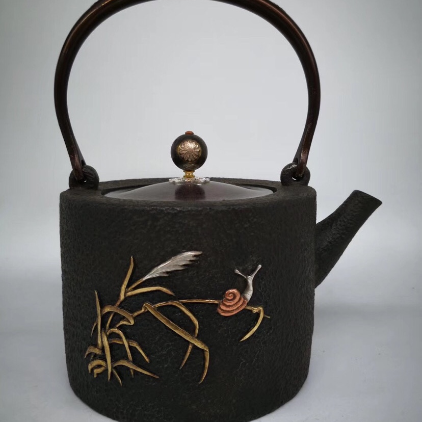 New Cast Iron Pure Manual Inlay Technology, Hotel, Residential, Villa, Commercial Office Furniture Custom Old Iron Pot Enamel Tea High-End Gift Box Set Manufacturers Direct Wholesale