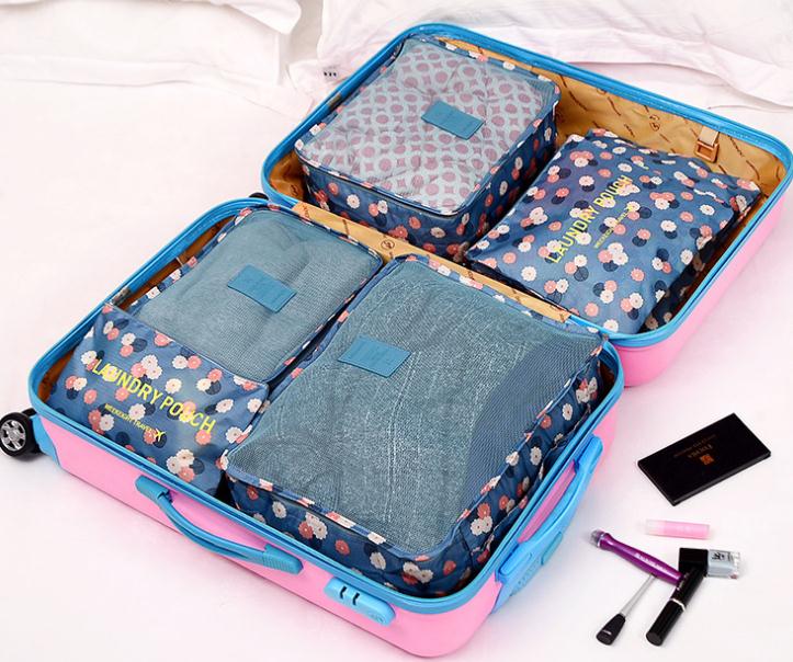 韩版旅行收纳包6件套 防水衣服整理包bags 旅行收纳袋 收纳六件套 花布六件套详情图6