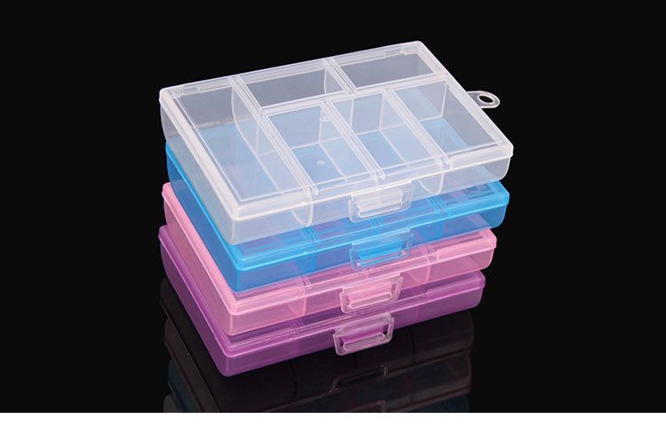 New PP transparent 6-compartment covered classification and organization box desktop organization and storage box detail image 1