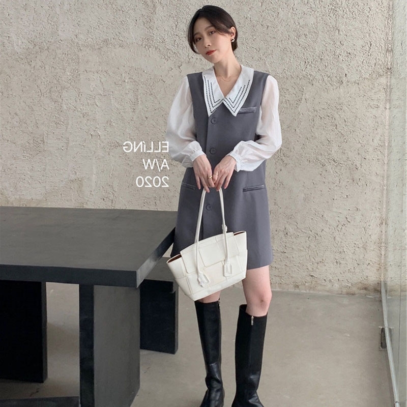 A two-piece Japanese-style gentle dress set for petite individuals that can be both salty and sweet, a new collection for early autumn 2020 Specification image