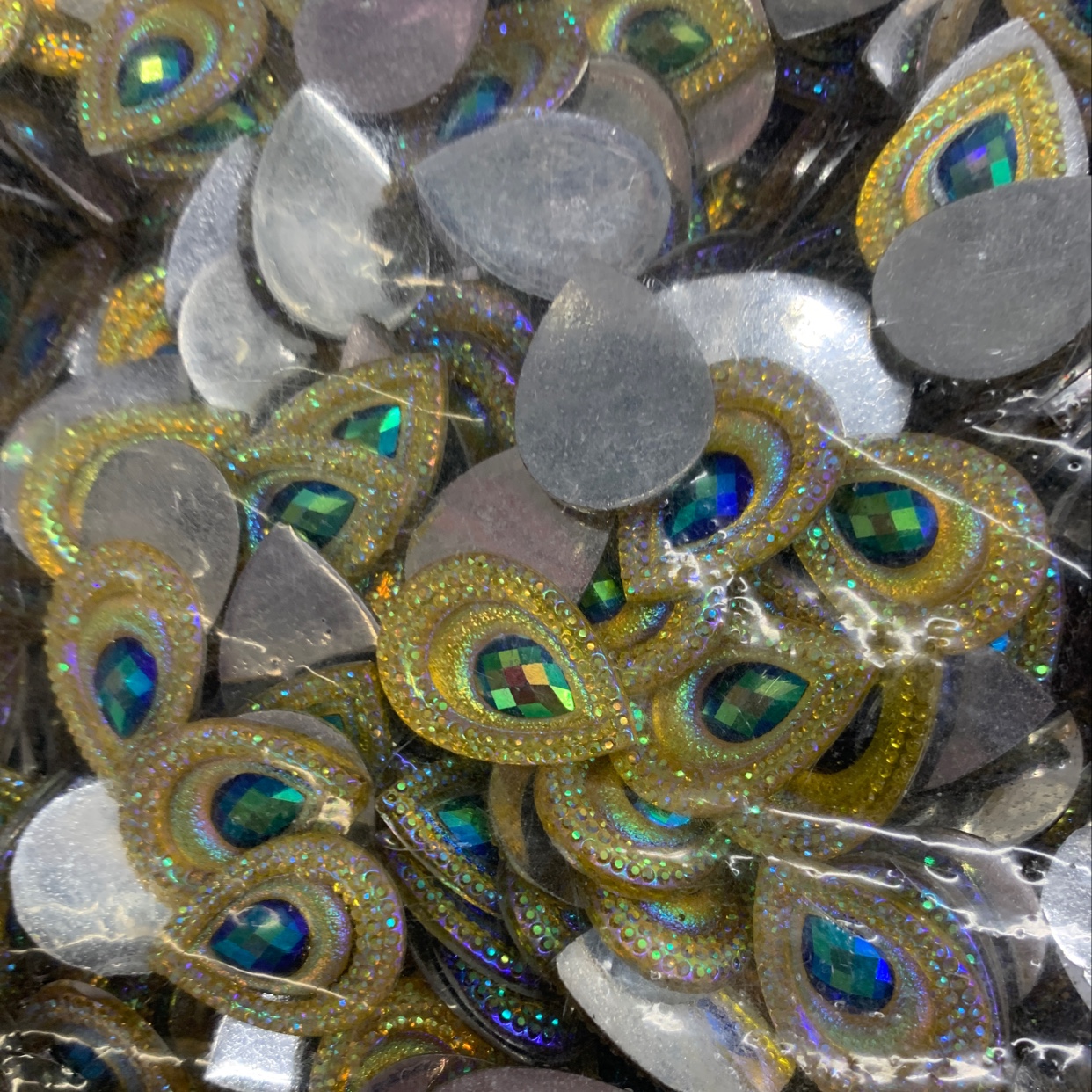 X25 Peacock Tail Gold Sea Jewelry Accessories Q54741