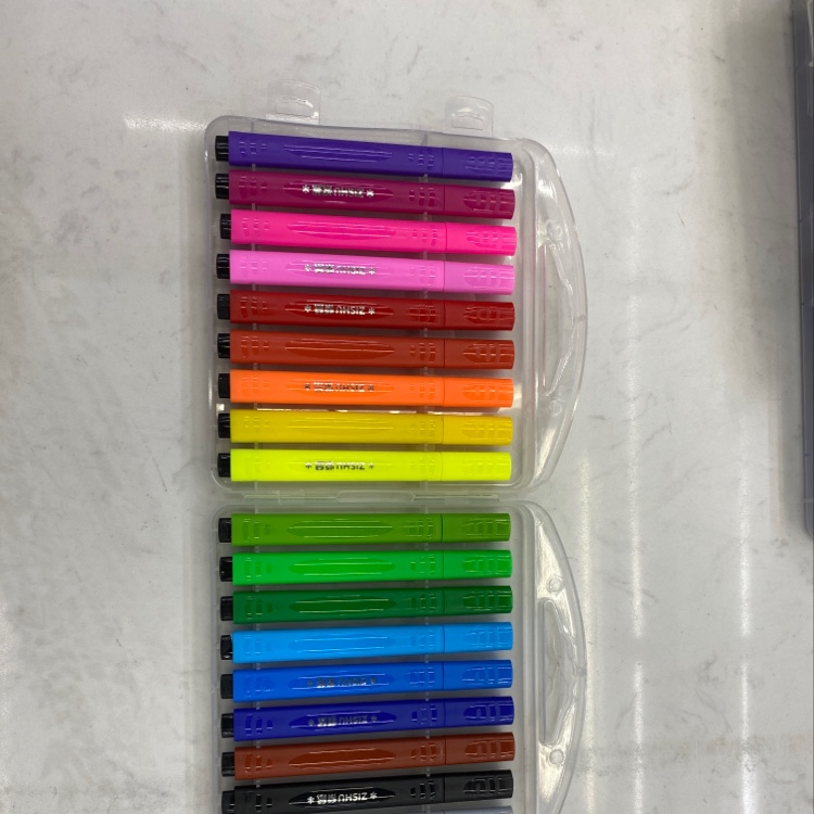 Purple Mouse Zs-204 Triangle Rod 18 Color Large Capacity Washable Watercolor Pen Specification drawing