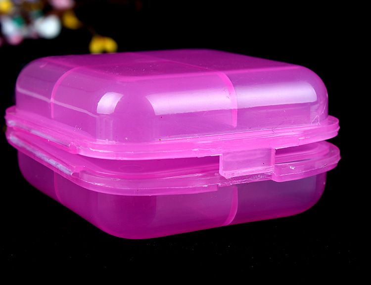 Travel portable 6-compartment sealed medicine box, small accessory plastic storage box, double-layer medicine classification box, gift box wholesale Specification image