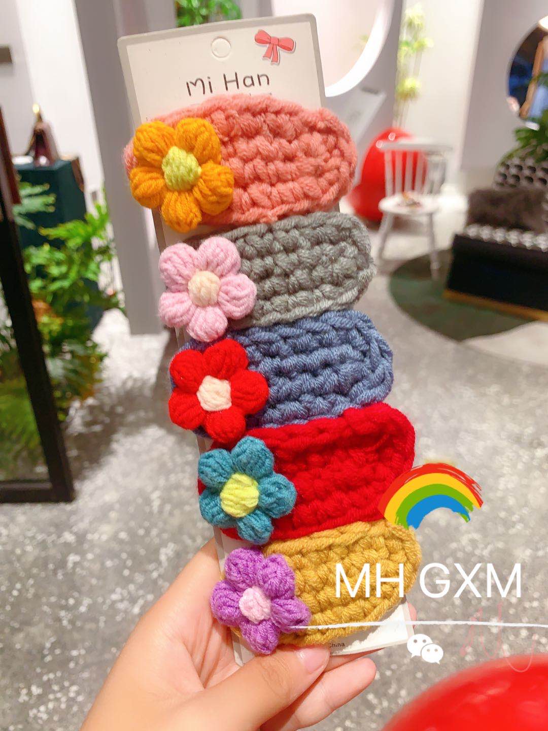 毛线花朵型BB夹新款