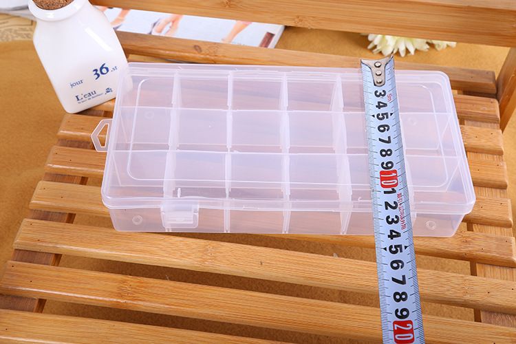 18-compartment plastic box, detachable plastic transparent storage box, storage box, jewelry box, tool component box detail image 2